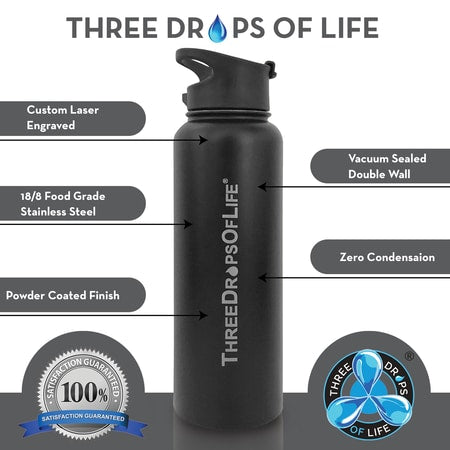 Three Drops of Life 64oz Water Bottle With Time Marker, Hydration Tracking  Large Sports Water Bottle…See more Three Drops of Life 64oz Water Bottle