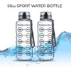 50 oz Clear Sports Water Bottle - High Capacity Hydration