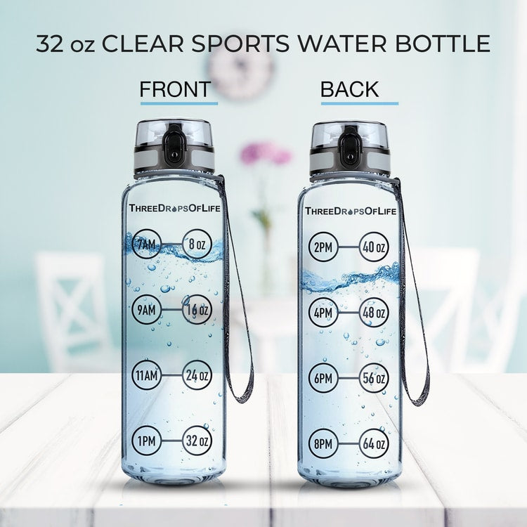 Tritan Sports Water Bottle, 32oz / 1000ml, Transparent Lime